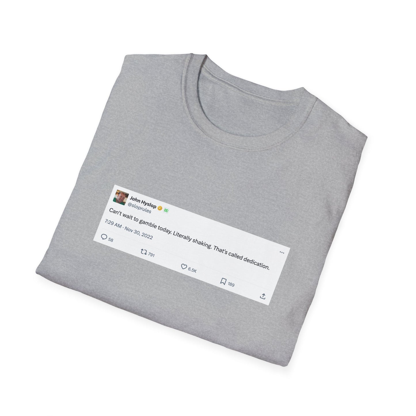 Can’t Wait to Gamble Today Tweet T-Shirt – Funny Sports Betting Tee with Printed Tweet