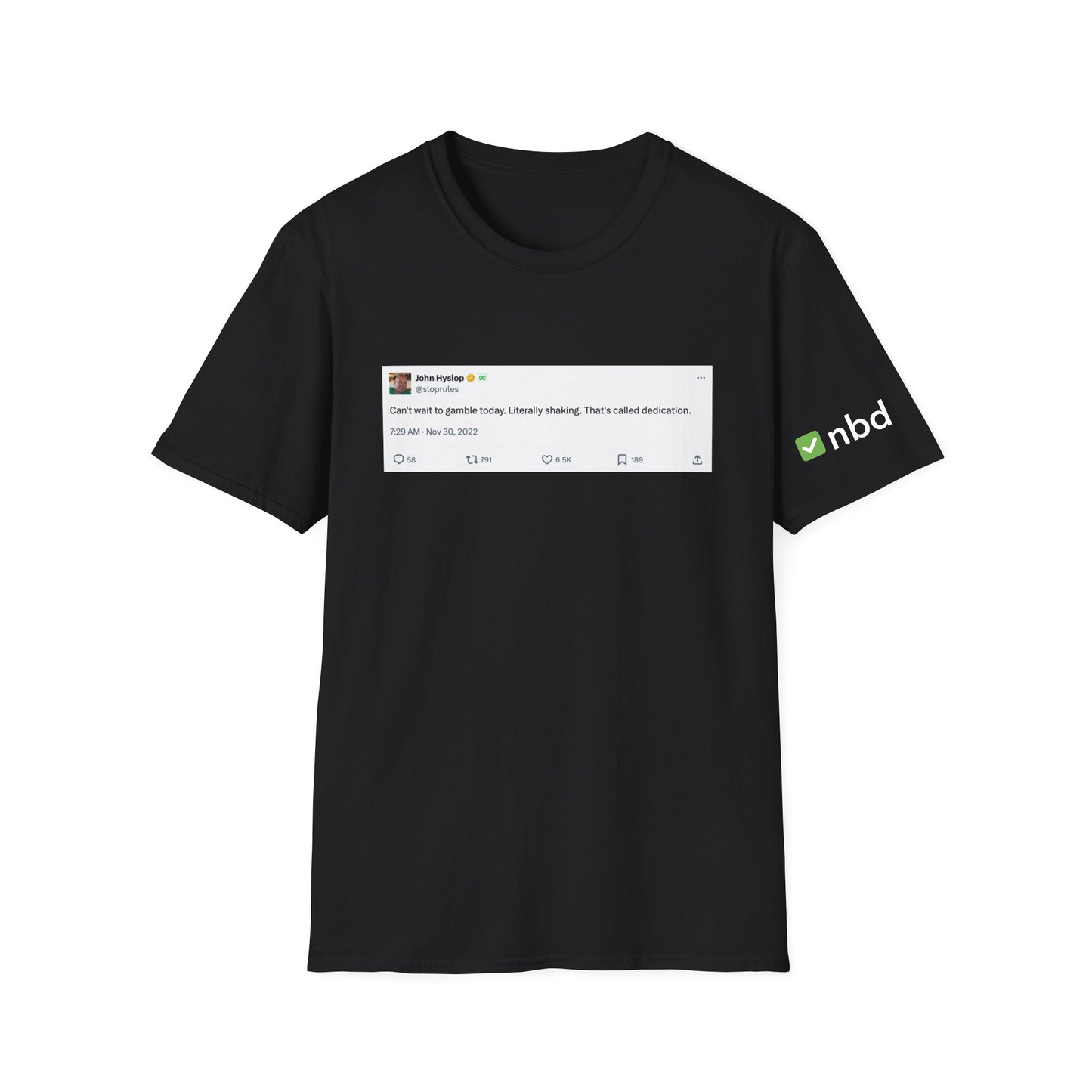 Can’t Wait to Gamble Today Tweet T-Shirt – Funny Sports Betting Tee with Printed Tweet
