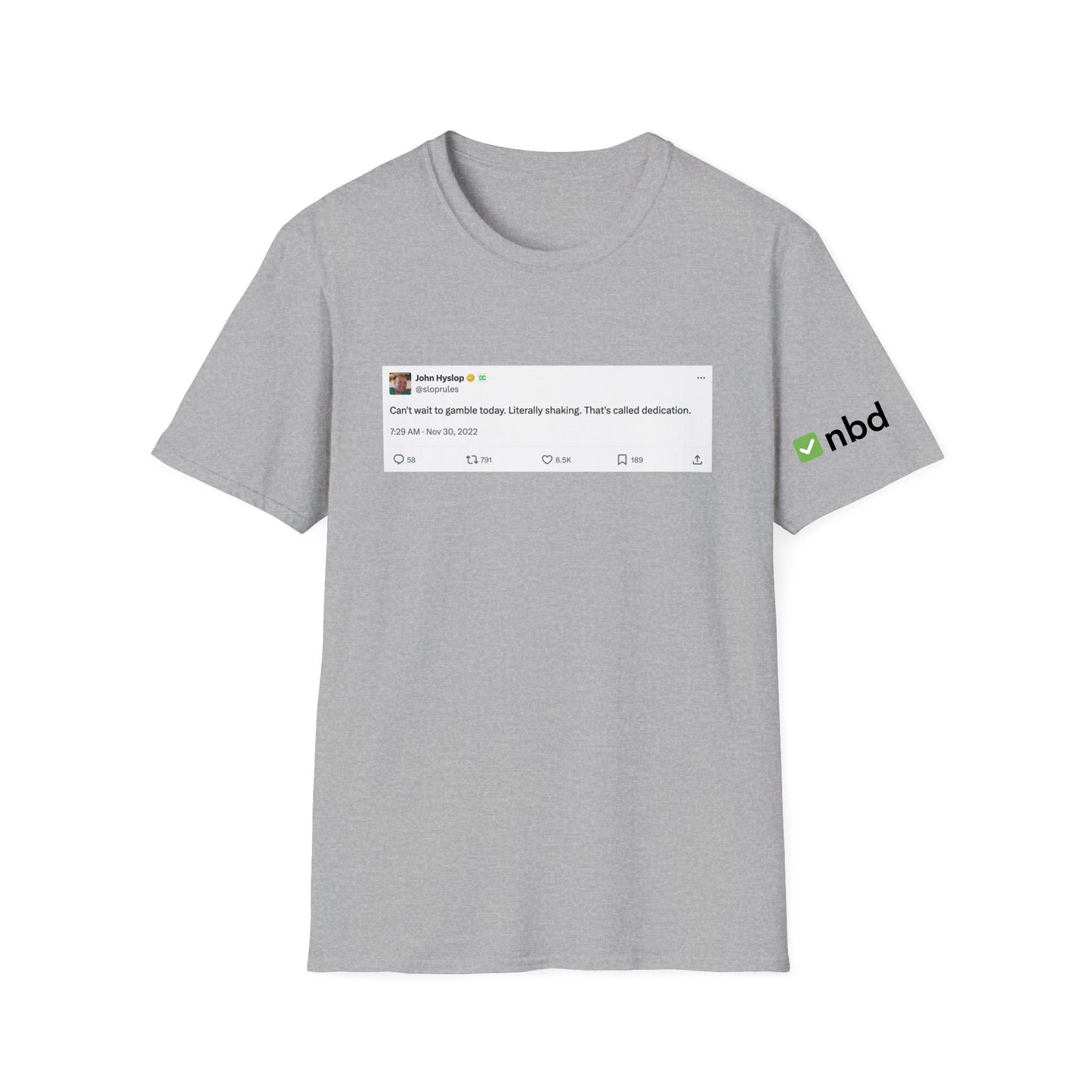 Can’t Wait to Gamble Today Tweet T-Shirt – Funny Sports Betting Tee with Printed Tweet