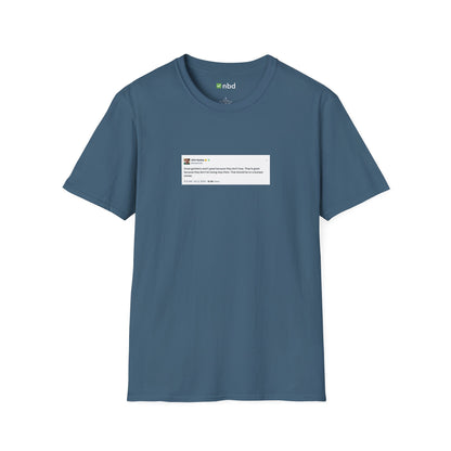 Great Gamblers T-Shirt – Inspiring Sports Betting Tee with Printed Tweet