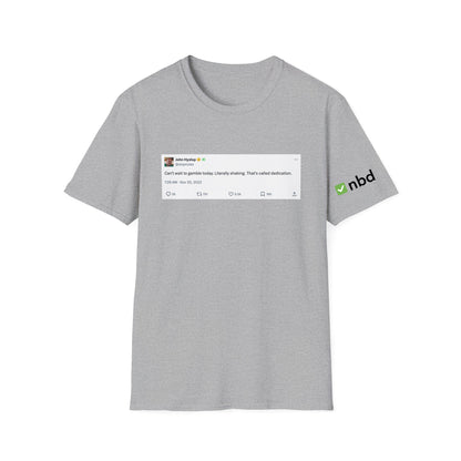 Can’t Wait to Gamble Today Tweet T-Shirt – Funny Sports Betting Tee with Printed Tweet